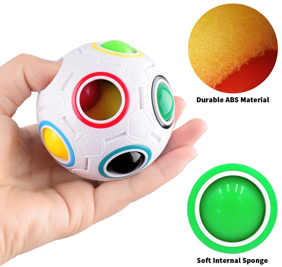 Mini Magic Rainbow Ball Football Fidget Λευκό